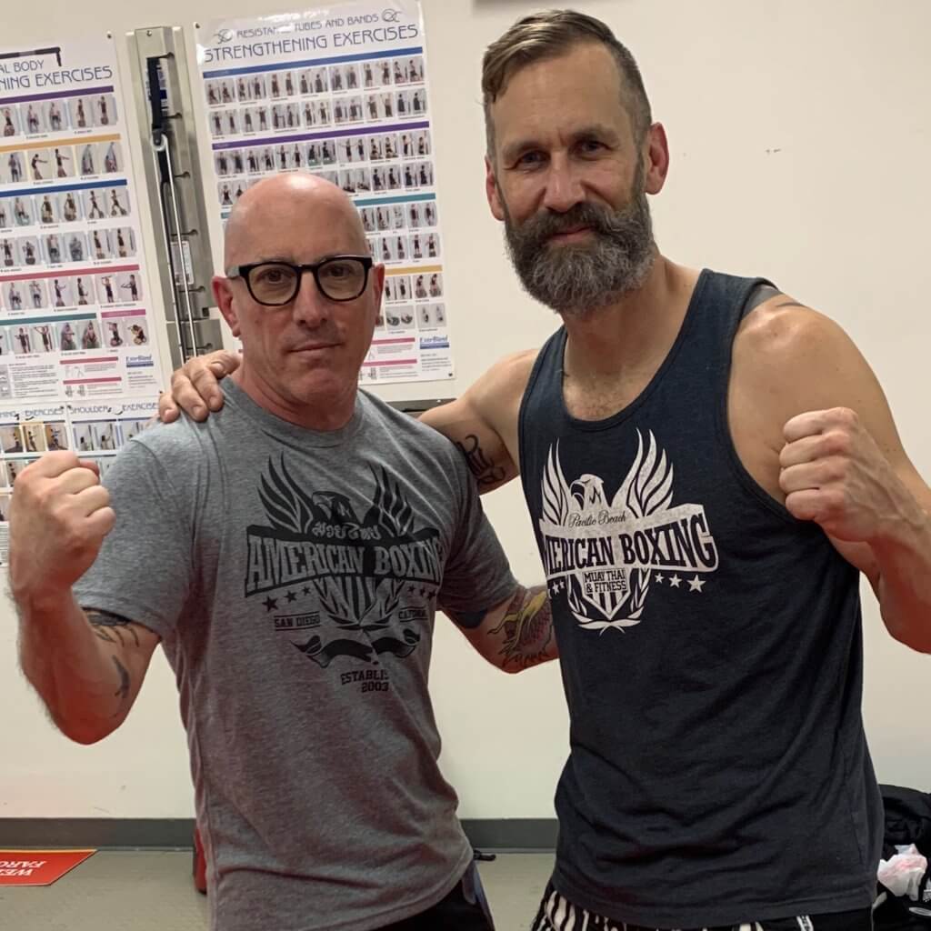 Kru Dave after training Grammy Award Winning Artisit Maynard James Keenan, lead singer for bands TOOL, A Perfect Circle and Puscifer.
