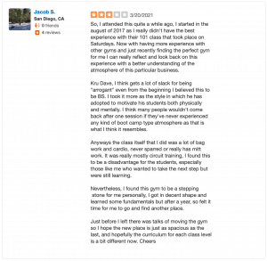 So, I attended this quite a while ago, I started in the august of 2017 as I really didn't have the best experience with their 101 class that took place on Saturdays. Now with having more experience with other gyms and just recently finding the perfect gym for me I can really reflect and look back on this experience with a better understanding of the atmosphere of this particular business. Kru Dave, I think gets a lot of slack for being "arrogant" even from the beginning I believed this to be BS. I took it more as the style in which he has adopted to motivate his students both physically and mentally. I think many people wouldn't come back after one session if they've never experienced any kind of boot camp type atmosphere as that is what I think it resembles. Anyways the class itself that I did was a lot of bag work and cardio, never sparred or really has mitt work. It was really mostly circuit training, I found this to be a disadvantage for the students, especially those like me who wanted to take the next step but were still learning. Nevertheless, I found this gym to be a stepping stone for me personally, I got in decent shape and learned some fundamentals but after a year, so felt it time for me to go and find another place. Just before I left there was talks of moving the gym so I hope the new place is just as spacious as the last, and hopefully the curriculum for each class level is a bit different now. Cheers